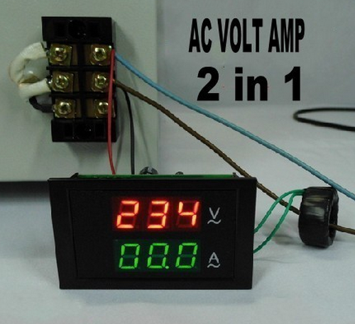 ดิจิตอลโวลต์และแอมมิเตอร์ แบบ AC  วัดได้ 100A ถึงไฟบ้าน 450Vวัดไฟ3phaseได้